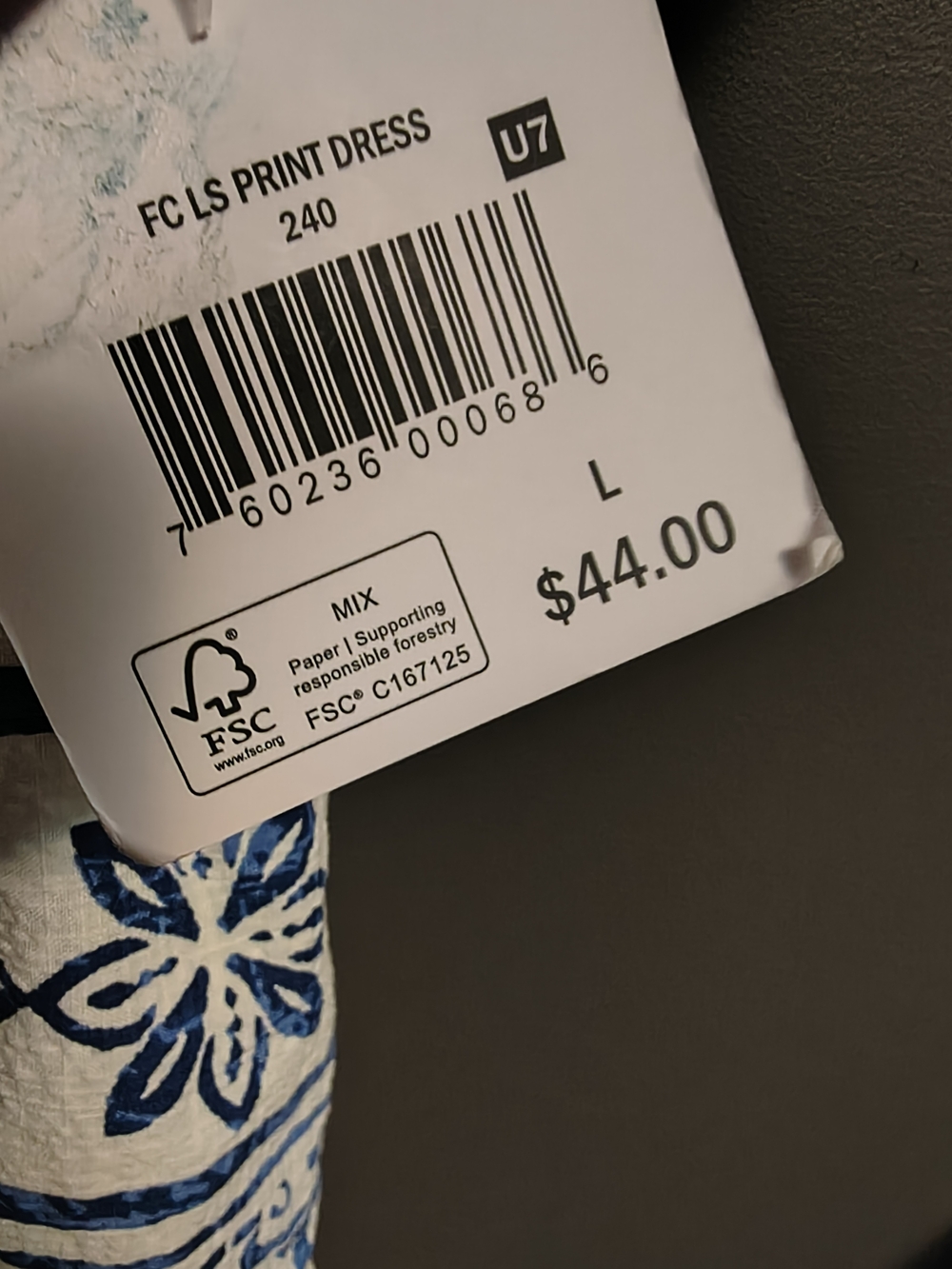 Falls Creek White Midi Dress with Blue Floral Print - Picture 3 of 4